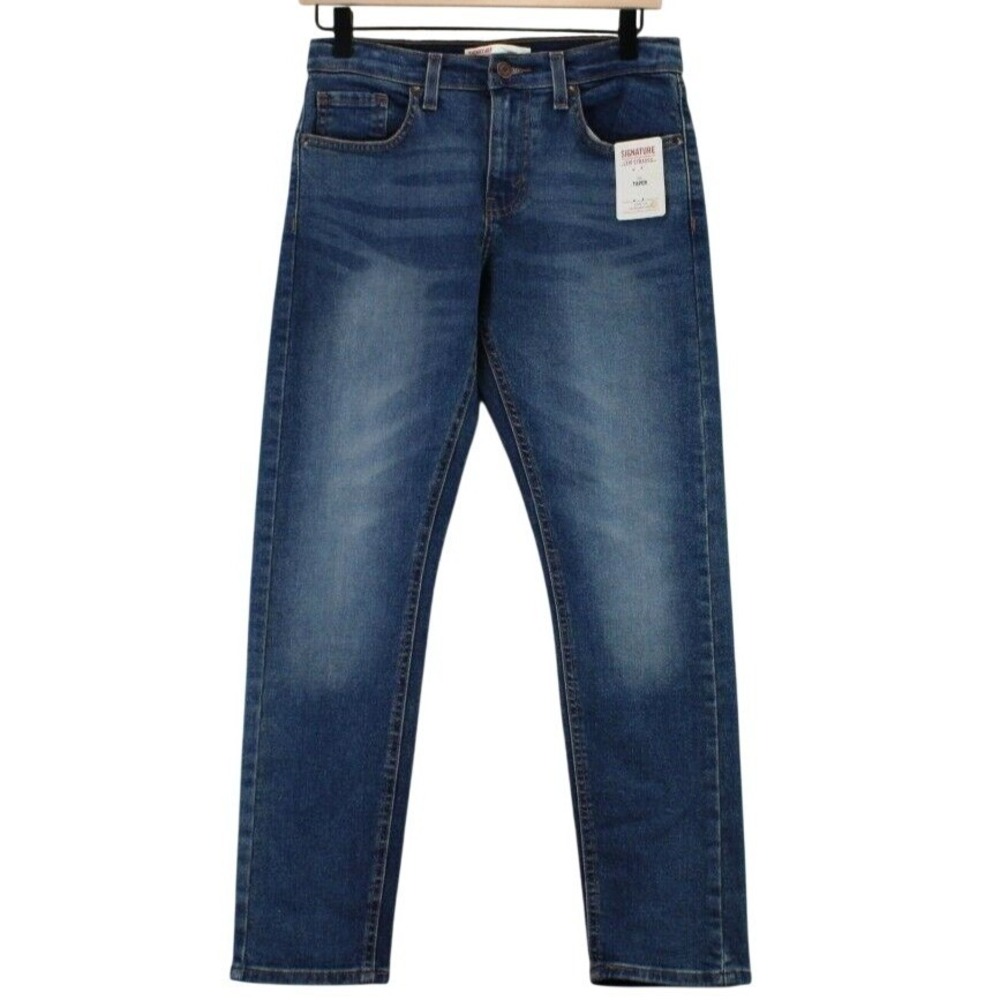 Signature by Levi Strauss & Co. Taper Jeans Boys 14 Blue Super Flex Adjustable
